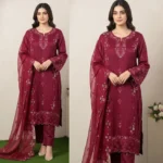 সেলাই ছাড়া (আনরেডি) এম্বোডারি পার্টি ড্রেস কোড – 1001