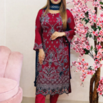 সেলাই ছাড়া (আনরেডি) এম্বোডারি পার্টি ড্রেস কোড – 1008