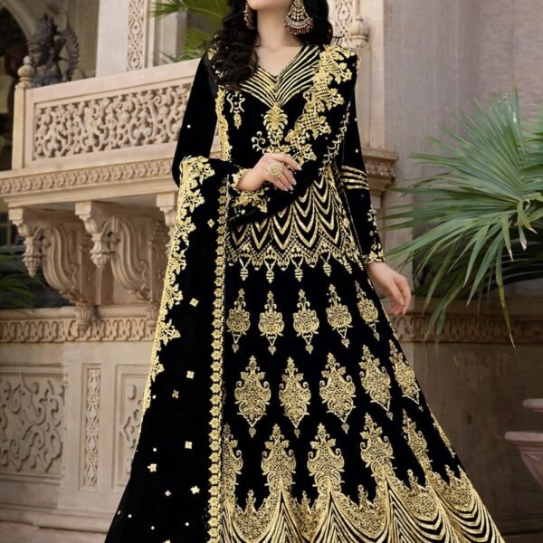 সেলাই ছাড়া (আনরেডি) এম্বোডারি পার্টি ড্রেস কোড – 1055